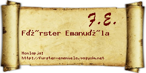 Fürster Emanuéla névjegykártya